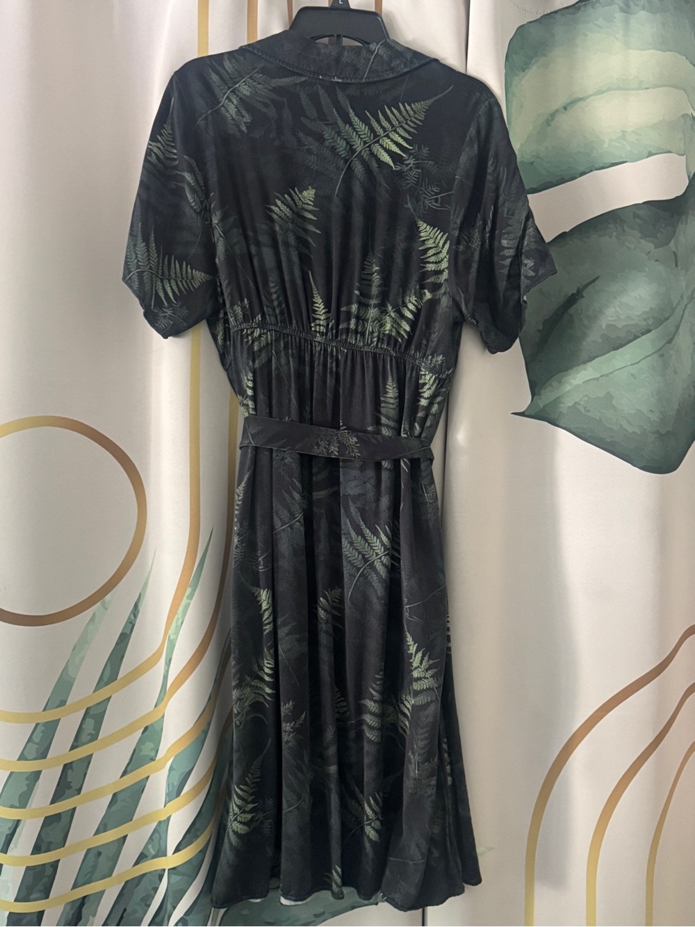 Disturbia Fern-Print Shirt Dress with Tie Waist - Picture 5 of 6